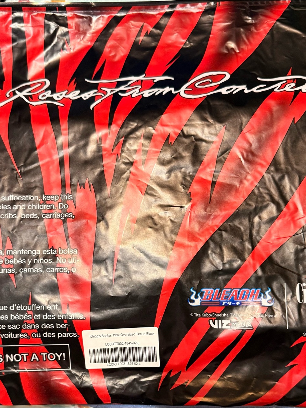 Civil Regime x Bleach In Blossom Graphic Print Oversized Tee Black, M - Picture 4 of 11